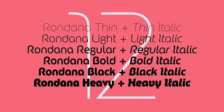Rondana Black Italic Font preview